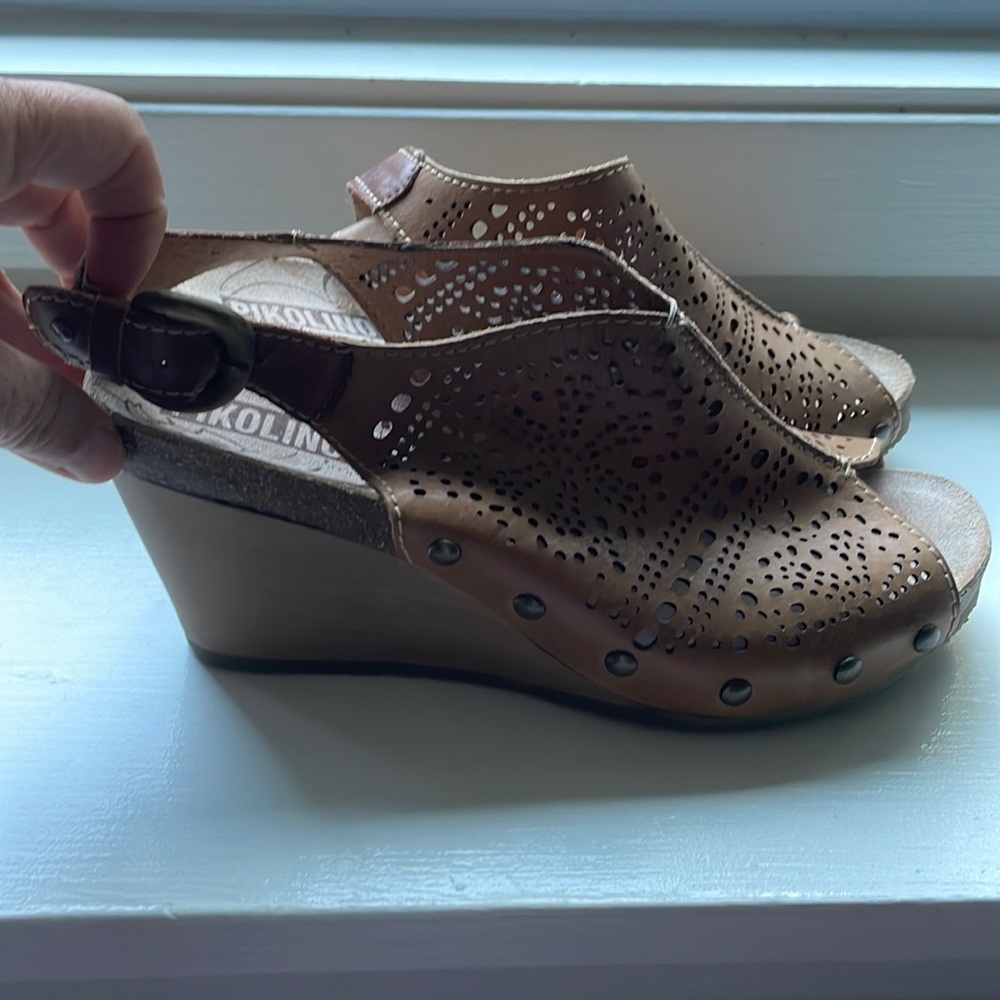 Almost new Pikolinos peep-toe sandal-wedges..size 7/38
